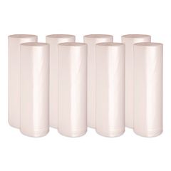 High-Density Can Liners, 60 gal, 11 mic, 38" x 58", Natural, Perforated Roll, 25 Bags/Roll, 8 Rolls/Carton
