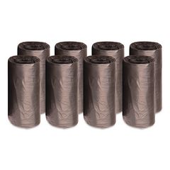 High-Density Can Liners, 60 gal, 14 mic, 38" x 58", Black, Perforated Roll, 25 Bags/Roll, 8 Rolls/Carton