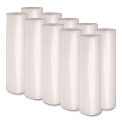 Recycled Low-Density Polyethylene Can Liners, 45 gal, 1.4 mil, 40" x 46", Clear, Perforated, 10 Bags/Roll, 10 Rolls/Carton