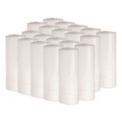 Low-Density Waste Can Liners, 10 gal, 0.4 mil, 24" x 23", White, Perforated Roll, 25 Bags/Roll, 20 Rolls/Carton