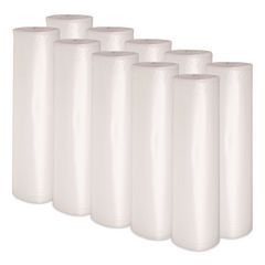 Recycled Low-Density Polyethylene Can Liners, 60 gal, 1.75 mil, 38" x 58", Clear, Perforated, 10 Bags/Roll, 10 Rolls/Carton