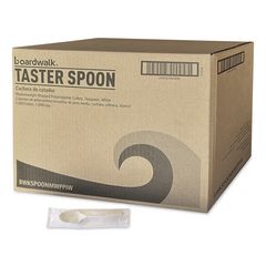 Mediumweight Wrapped Polypropylene Cutlery, Spoon, 5.31", Plastic, White, 1,000/Carton