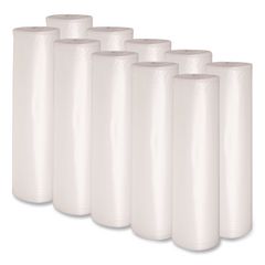 Recycled Low-Density Polyethylene Can Liners, 33 gal, 1.1 mil, 33" x 39", Clear, Perforated, 10 Bags/Roll, 10 Rolls/Carton