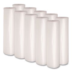 Recycled Low-Density Polyethylene Can Liners, 33 gal, 1.4 mil, 33" x 39", Clear, Perforated, 10 Bags/Roll, 10 Rolls/Carton