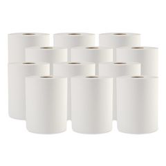 Hardwound Paper Towels, 1-Ply, 8" X 600 Ft, White, 2" Core, 12 Rolls/carton