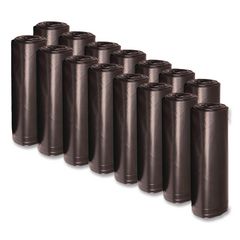 Low-Density Waste Can Liners, 16 gal, 1 mil, 24" x 32", Black, Perforated Roll, 10 Bags/Roll, 15 Rolls/Carton
