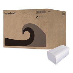 Boardwalk Green Single-Fold Towels, 1-Ply, 9.13 x 10.25, Natural White, 250/Pack, 16 Packs/Carton