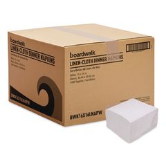 Linen-Feel Flat Napkins, 1-Ply, 16 x 16, White, 1,000/Carton