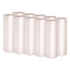 Recycled Low-Density Polyethylene Can Liners, 60 gal, 1.4 mil, 38" x 58", Clear, Perforated, 10 Bags/Roll, 10 Rolls/Carton