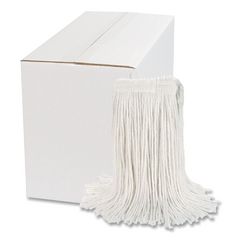Cut-End Wet Mop Head, Rayon, #24, White, 12/Carton