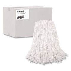 Premium Cut-End Wet Mop Heads, Rayon, 16 oz, White, 12/Carton