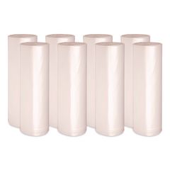High Density Industrial Can Liners Coreless Rolls, 60 gal, 16 mic, 38" x 60", Natural, Perforated, 25 Bags/Roll, 8 Rolls/CT