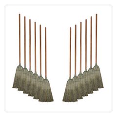 Warehouse Broom, Yucca Corn Fiber Bristles, 56" Overalll Length, Natural, 12/carton