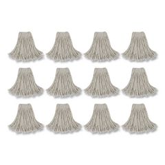 Cut-End Wet Mop Head, Cotton, #24, White 12/Carton