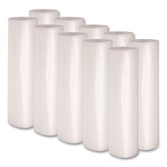 Recycled Low-Density Polyethylene Can Liners, 45 gal, 1.1 mil, 40" x 46", Clear, Perforated, 10 Bags/Roll, 10 Rolls/Carton