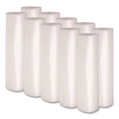 Recycled Low-Density Polyethylene Can Liners, 56 gal, 1.1 mil, 43" x 47", Clear, Perforated, 10 Bags/Roll, 10 Rolls/Carton