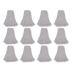 Mop Head, Premium Standard Head, Rayon Fiber, 32 oz, White, 12/Carton