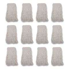 Banded Rayon Cut-End Mop Heads, #24, White, 1.25" Headband, 12/Carton