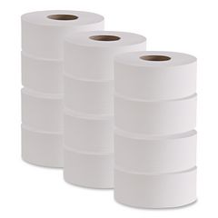 Jumbo Roll Bathroom Tissue, Septic Safe, 2-Ply, 3.2" x 525 ft, White, 12 Rolls/Carton