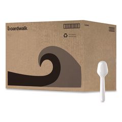 Mediumweight Polypropylene Cutlery, Tasting Spoon, White, 3,000/Carton