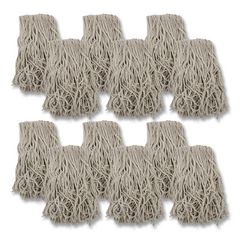Banded Mop Head, Cotton, Cut-End, White, 16 Oz, 12/carton