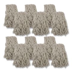 Mop Head, Cotton, Cut-End, White, 4-Ply, 32 oz, 12/Carton