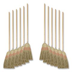 Parlor Broom, Yucca/corn Fiber Bristles, 56" Overall Length, Natural, 12/carton