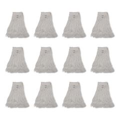 Pro Loop Web/tailband Wet Mop Head, Rayon, #24 Size, White, 12/carton