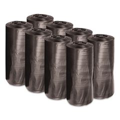 Low-Density Waste Can Liners, 33 gal, 0.5 mil, 33" x 39", Black, Perforated Roll, 25 Bags/Roll, 8 Rolls/Carton