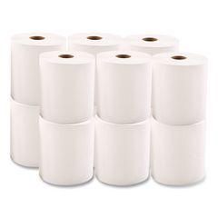 Hardwound Roll Towels, 1-Ply, 8" x 600 ft, White, 12 Rolls/Carton