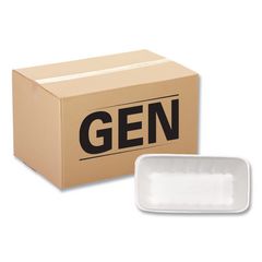Meat Trays, #10K, 10.75 x 5.95 x 1.87, White, Foam, 250/Carton