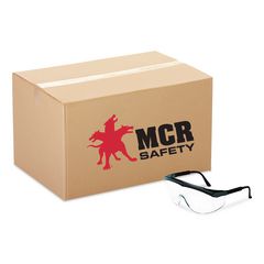 Tomahawk Safety Glasses, Black Half Frame OTG, Clear Single Lens, 12/Box