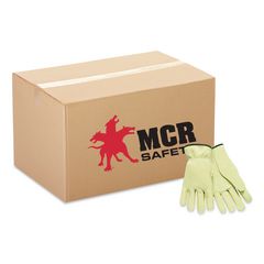 Top Grain Cowhide Leather Drivers Gloves, Gunn Cut, Straight Thumb, Large, Tan, 12 Pairs