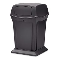 Ranger Trash Can with 2-Door Lid, 45 gal, Resin, Charcoal