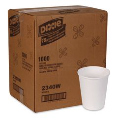 Paper Hot Cups, 10 Oz, White, 50/sleeve, 20 Sleeves/carton