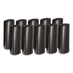 Low Density Can Liners, 60 gal, 1.5 mil, 38" x 58", Black, Interleaved Roll, 10 Bags/Roll, 10 Rolls/Carton