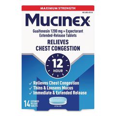 Maximum Strength Expectorant, 14 Tablets/box