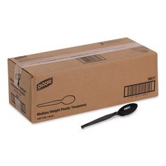 Plastic Cutlery, Heavy Mediumweight Spoon, Black, 1,000/Carton