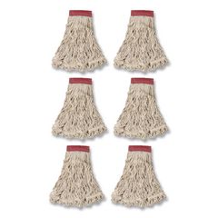 Swinger Loop Wet Mop Head, Large, Cotton/synthetic, White, 6/carton