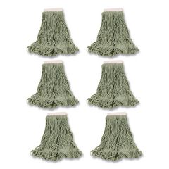 Super Stitch Blend Mop Heads, Cotton/Synthetic, Large, Green