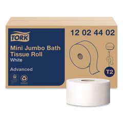 Advanced Mini-Jumbo Roll Bath Tissue, Septic Safe, 2-Ply, 3.48" x 751 ft, White, 12 Rolls/Carton