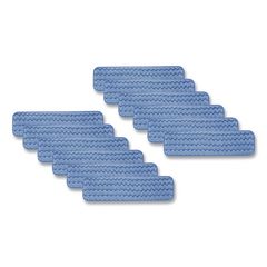 Microfiber Wet Room Pad, Split Nylon/polyester Blend, 18", Blue, 12/carton