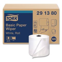Paper Wiper Roll Towel, 1-Ply, 7.68" x 1,150 ft, White, 4 Rolls/Carton