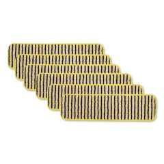 Microfiber Scrubber Pad, Vertical Polyprolene Stripes, 18", Yellow, 6/carton