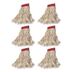 Super Stitch Cotton Looped End Wet Mop Head, Large, 5" Red Headband