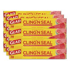 Cling'N Seal Plastic Food Wrap, 200 sq ft, 12 Rolls/Carton