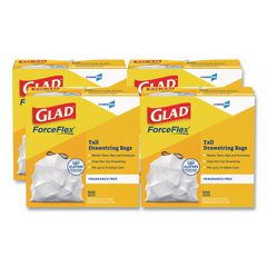 CloroxPro ForceFlex Tall Kitchen Drawstring Trash Bags, 13 gal, 24 x 27.38, Gray, 100 Bags/Box, 4 Boxes/Carton