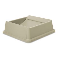 Untouchable Square Swing Top Lid, Plastic, 20.13w X 20.13d X 6.25h, Beige