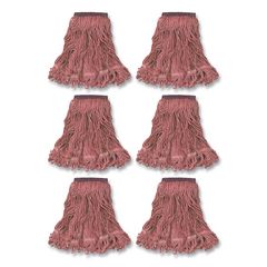 Super Stitch Blend Mop Heads, Cotton/Synthetic, Large, Red