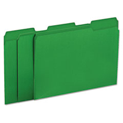 Colored File Folders, 1/3 Cut One-Ply Tab, Letter, Green, 100/Box